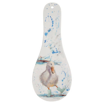 Faire: EastWest Spoon Rests DUCK in BOOTS WATERCOLOR SPOON REST